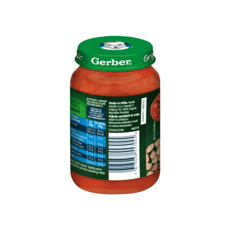 Gerber Kašica za bebe i malu djecu s povrćem i puretinom u umaku od rajčice, od 6 mjeseci, 190g