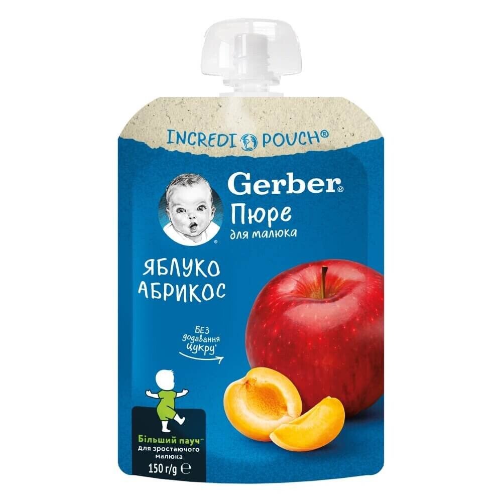 GERBER® Natural pire od jabuke i marelice, 150 g