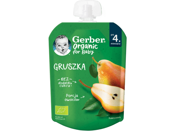 Gerber voćni pire za bebe i malu djecu s kruškom, 80g