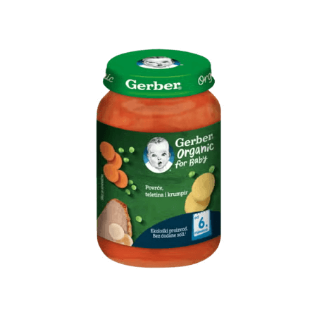 Gerber kašica za bebe i malu djecu s povrćem, teletinom i krumpirom, od 6 mjeseci, 190g