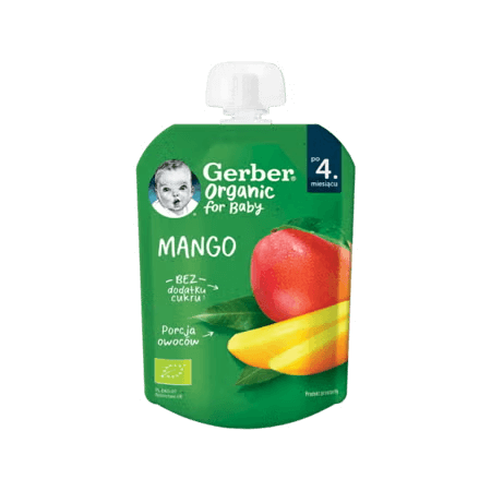 Gerber voćni pire za bebe i malu djecu s mangom, 80g