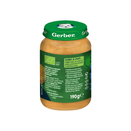Gerber kašica za bebe i malu djecu s mangom, bundevom, dunjom i zobenim pahuljicama, od 8 mjeseci 190g