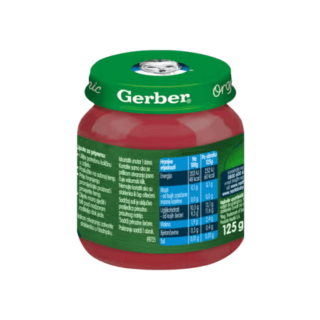 Gerber voćna kašica za bebe i malu djecu s jabukom i ciklom, od 6 mjeseci, 125g