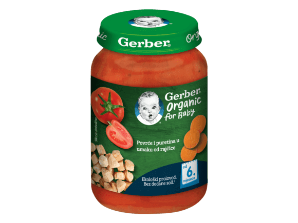 Gerber Kašica za bebe s povrćem i puretinom u umaku od rajčice