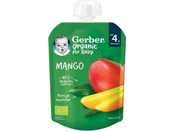 Gerber voćni pire za bebe i malu djecu s mangom, 80g