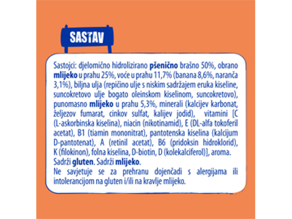 Nestlé žitno mliječne pahuljice banana i naranča 250g