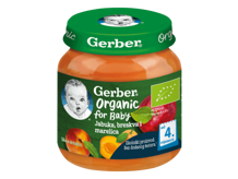 Gerber voćna kašica za bebe s jabukom, breskvom i marelicom, od 6 mjeseci, 125g