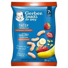 Grickalice od kukuruza GERBER® sa jagodom i bananom, od 7 mjeseca, 28 g 