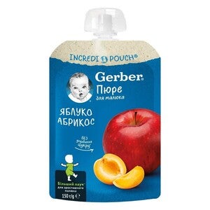 GERBER® Natural pire od jabuke i marelice, 150 g