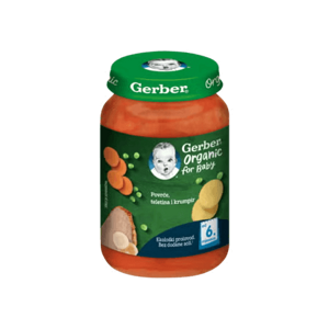 Gerber kašica za bebe i malu djecu s povrćem, teletinom i krumpirom, od 6 mjeseci, 190g