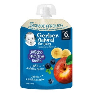 Gerber hrana za odojčad i malu decu sa jabukom, borovnicom i bananom Gerber hrana za odojčad i malu decu sa jabukom, borovnicom i bananom