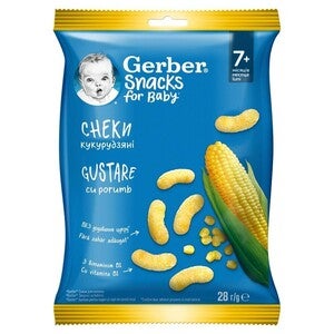 Gerber® grickalice za bebe, kukuruzne grickalice, od 7. meseca, 28g, kesica