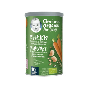 Gerber Organic snack od pšenice i zobi s mrkvom i narančom, 35g