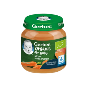 Gerber povrtna kašica za bebe i malu djecu s mrkvom i slatkim krumpirom,125g