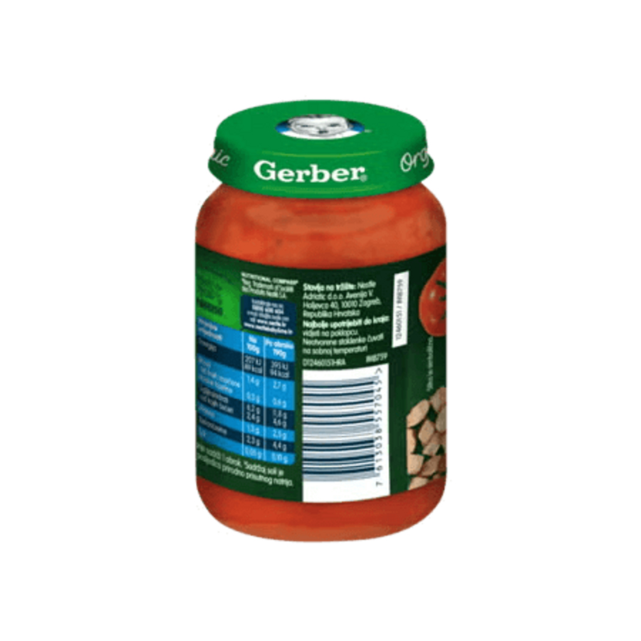 Gerber Kašica za bebe i malu djecu s povrćem i puretinom u umaku od rajčice, od 6 mjeseci, 190g