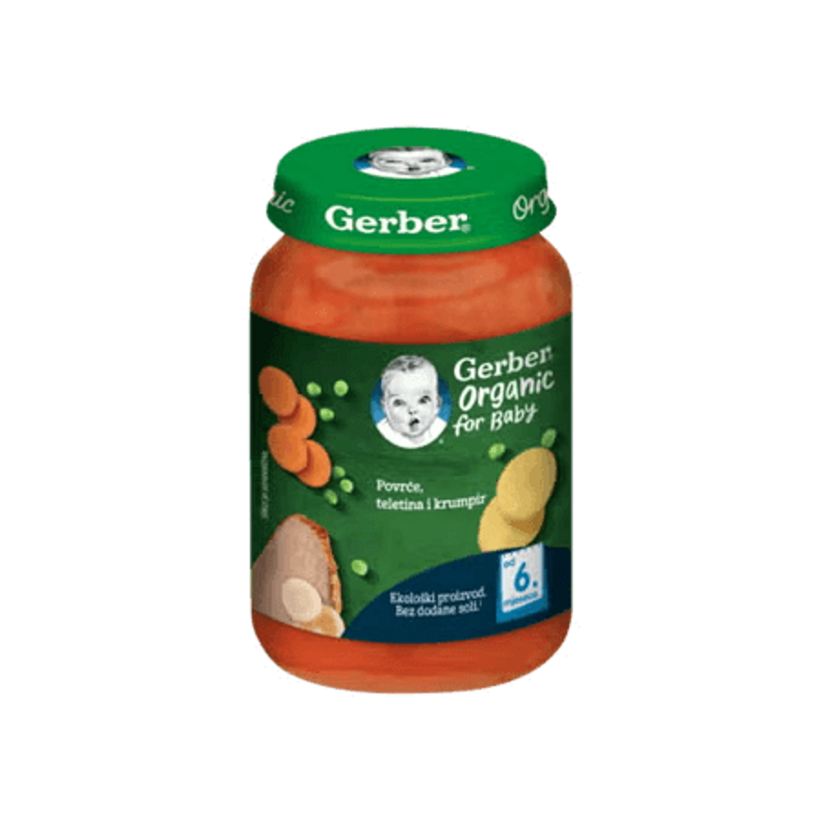 Gerber kašica za bebe i malu djecu s povrćem, teletinom i krumpirom, od 6 mjeseci, 190g