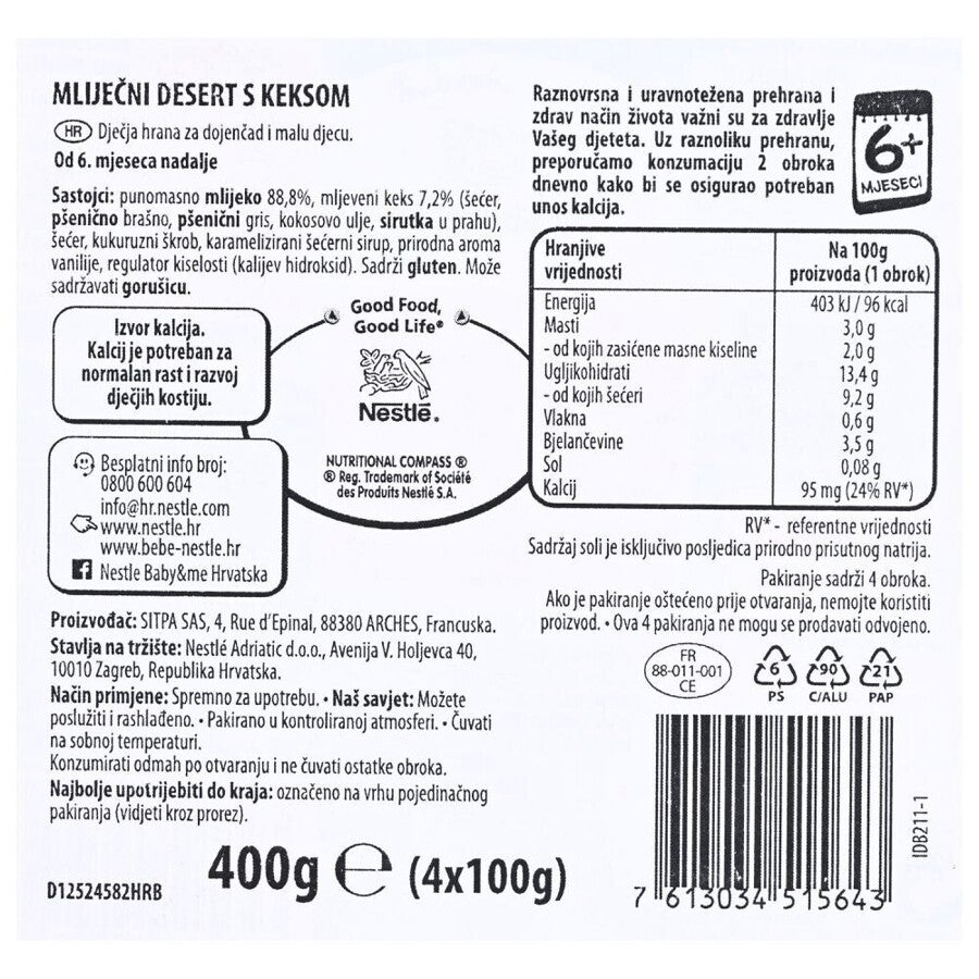 YOGOLINO, mliječni desert s keksom