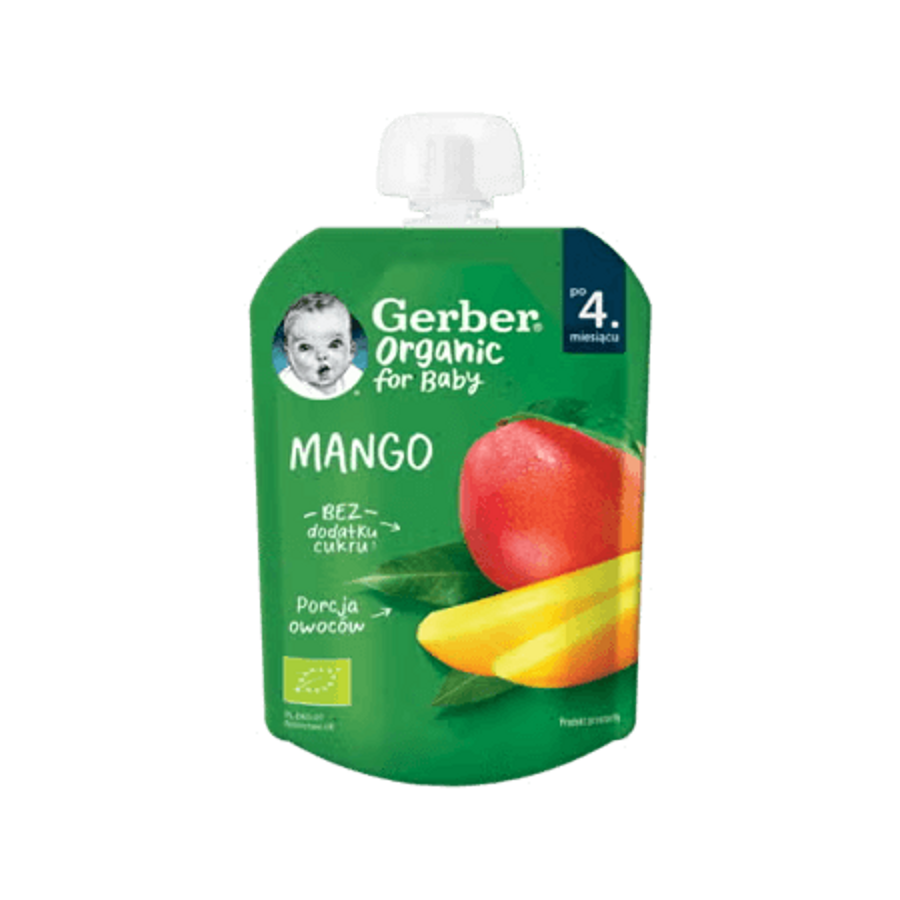 Gerber voćni pire za bebe i malu djecu s mangom, 80g
