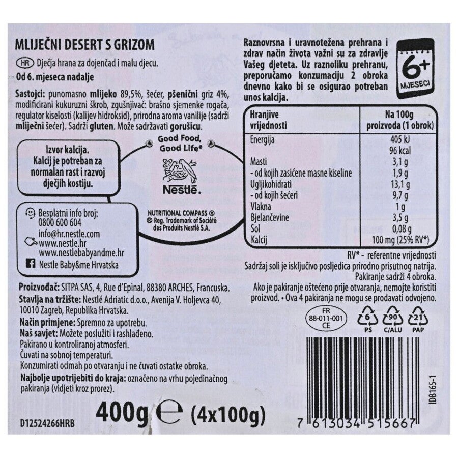 YOGOLINO, mliječni desert s grizom