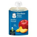 GERBER® Natural pire od jabuke i breskve, 150 g