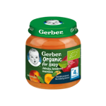 Gerber voćna kašica za bebe i malu djecu s jabukom, breskvom i marelicom, od 4 mjeseci, 125gGerber voćna kašica za bebe i malu djecu s jabukom, breskvom i marelicom, od 4 mjeseci, 125g